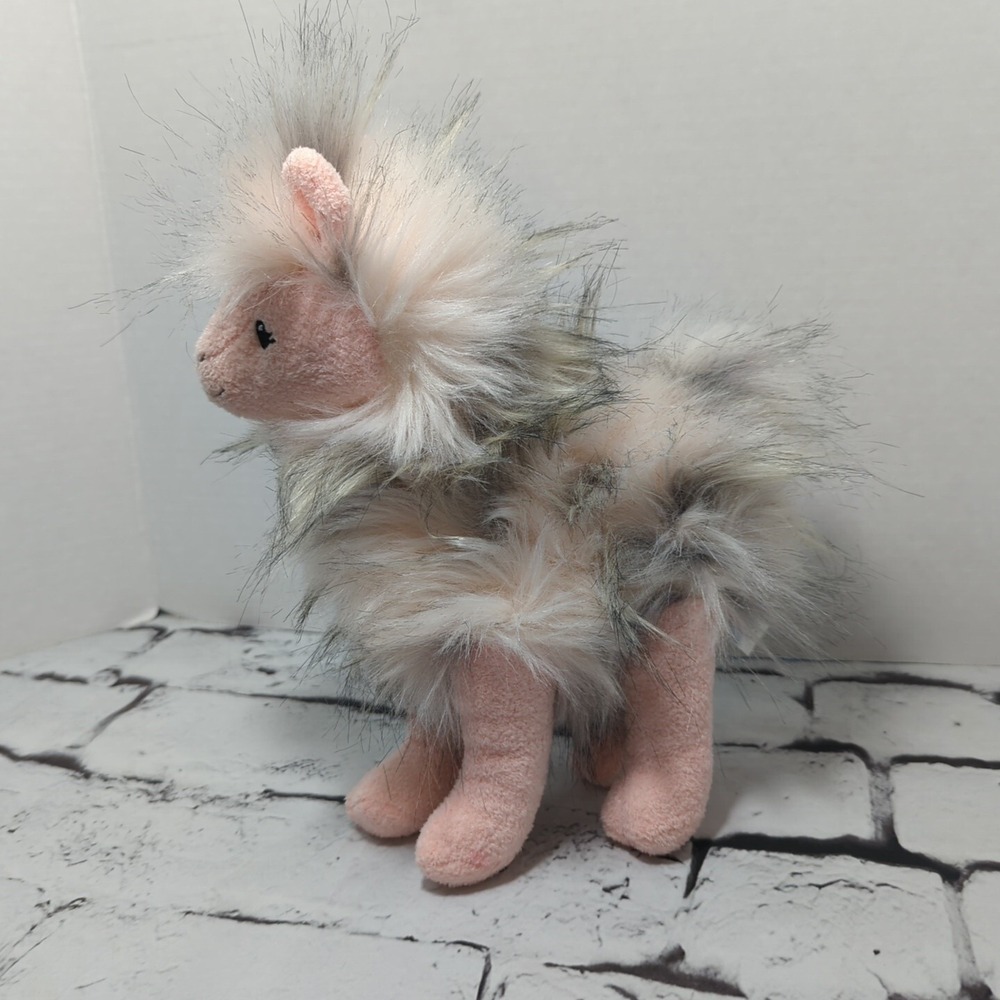 Mary Meyer FabFuzz Glama Llama Alpaca Plush 10" Gray Pink Plush Stuffed Animal